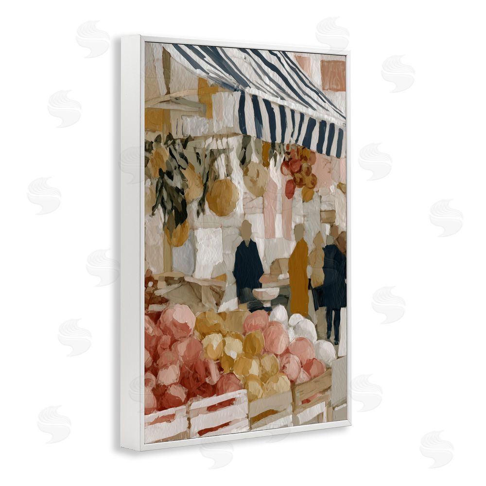 Chromatic Storm Studio Market Stall with Fresh Citrus White Framed Giclee Wall Art