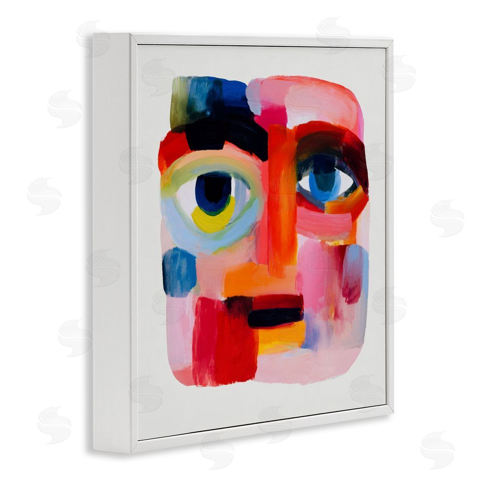 Chromatic Storm Studio Cubist Gaze in Vivids White Framed Giclee Wall Art Print