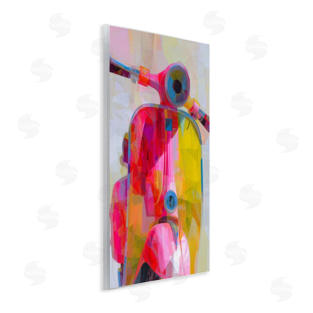 Chromatic Storm Studio Vespa in Pink & Yellow Wall Plaque Printed Art
