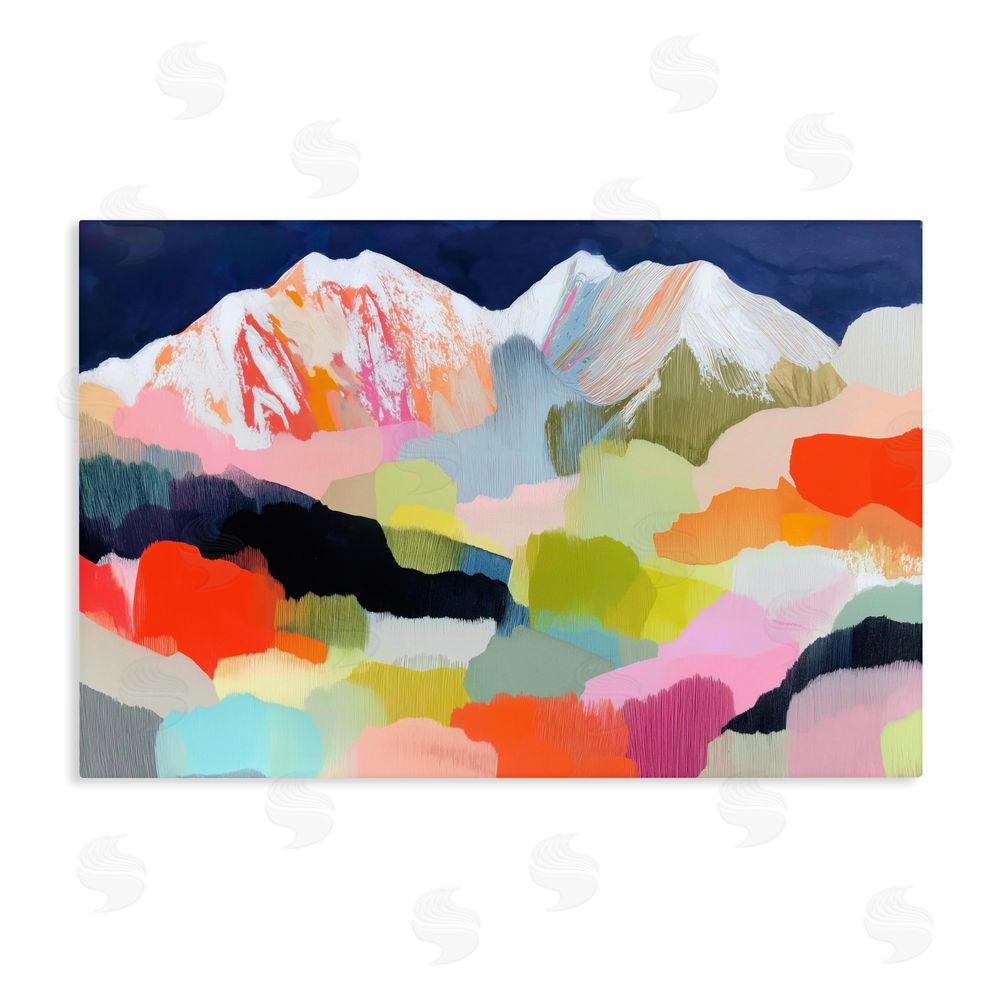 Chromatic Storm Studio Alpine Glow in Vibrant Mountains Stretched Canvas Wall Art Print