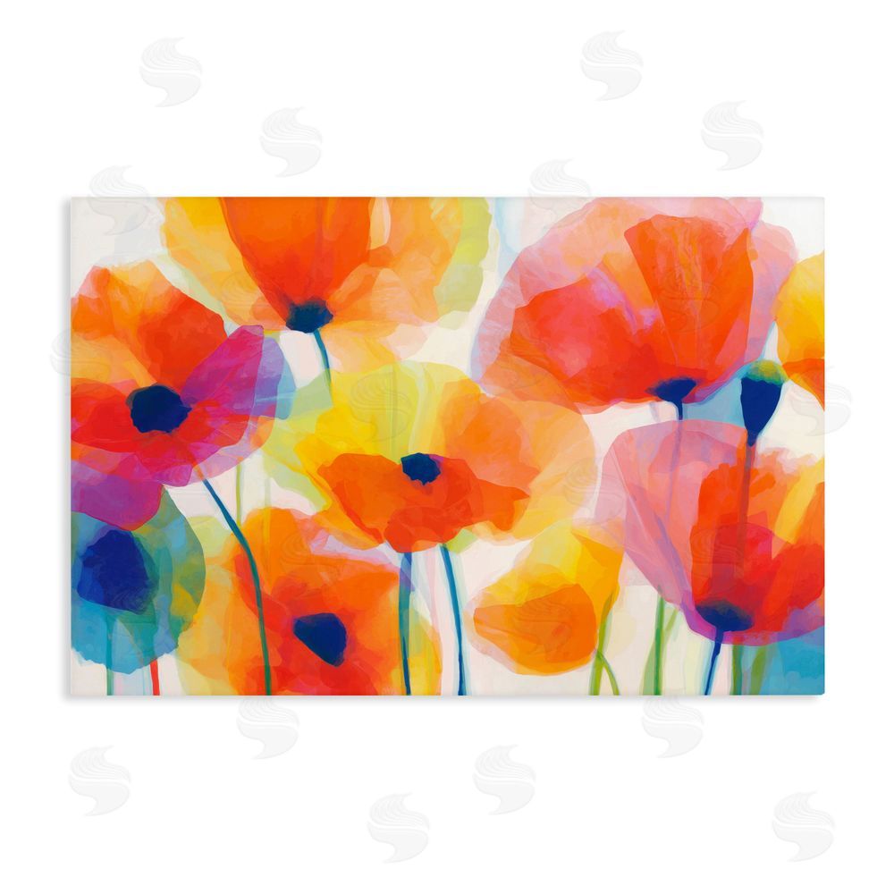 Chromatic Storm Studio Poppies At Golden Hour Stretched Canvas Wall Art