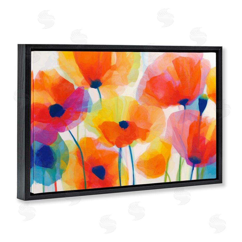 Chromatic Storm Studio Poppies At Golden Hour Black Floating Framed Canvas Wall Art