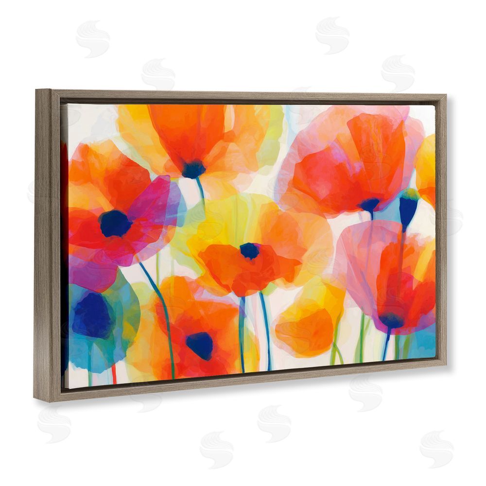 Chromatic Storm Studio Poppies At Golden Hour Brown Floating Framed Canvas Wall Art