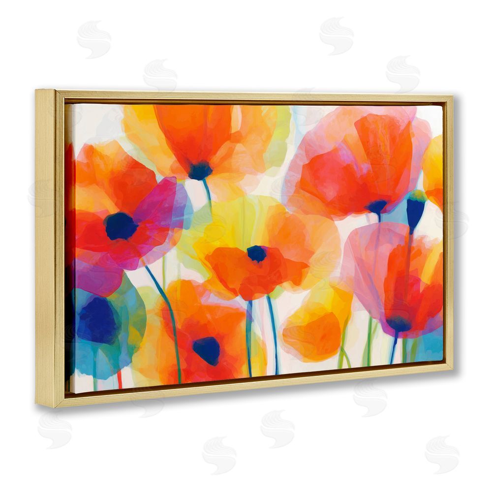 Chromatic Storm Studio Poppies At Golden Hour Gold Floating Framed Canvas Wall Art