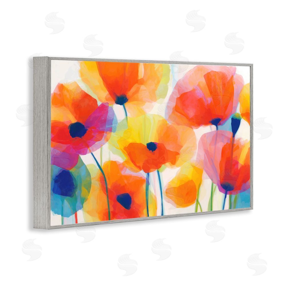 Chromatic Storm Studio Poppies At Golden Hour Gray Framed Giclee Wall Art