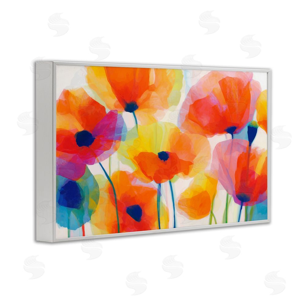 Chromatic Storm Studio Poppies At Golden Hour White Framed Giclee Wall Art