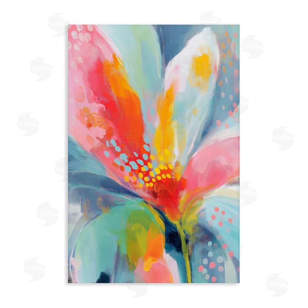 Chromatic Storm Studio Dotted Bloom Expression Stretched Canvas Wall Art