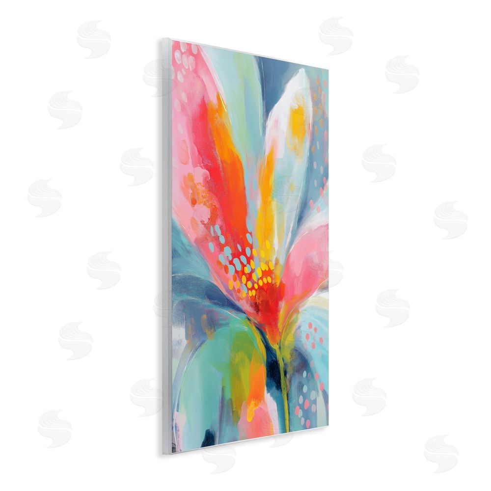 Chromatic Storm Studio Dotted Bloom Expression Wall Plaque with Fixed Lithograph Print