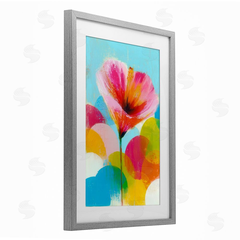 Chromatic Storm Studio Hibiscus In The Sun Gray Framed Print Under Glass Wall Art