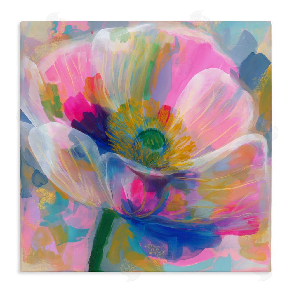 Chromatic Storm Studio Backlit Kaleidoscopic Poppy Stretched Canvas Wall Art Print