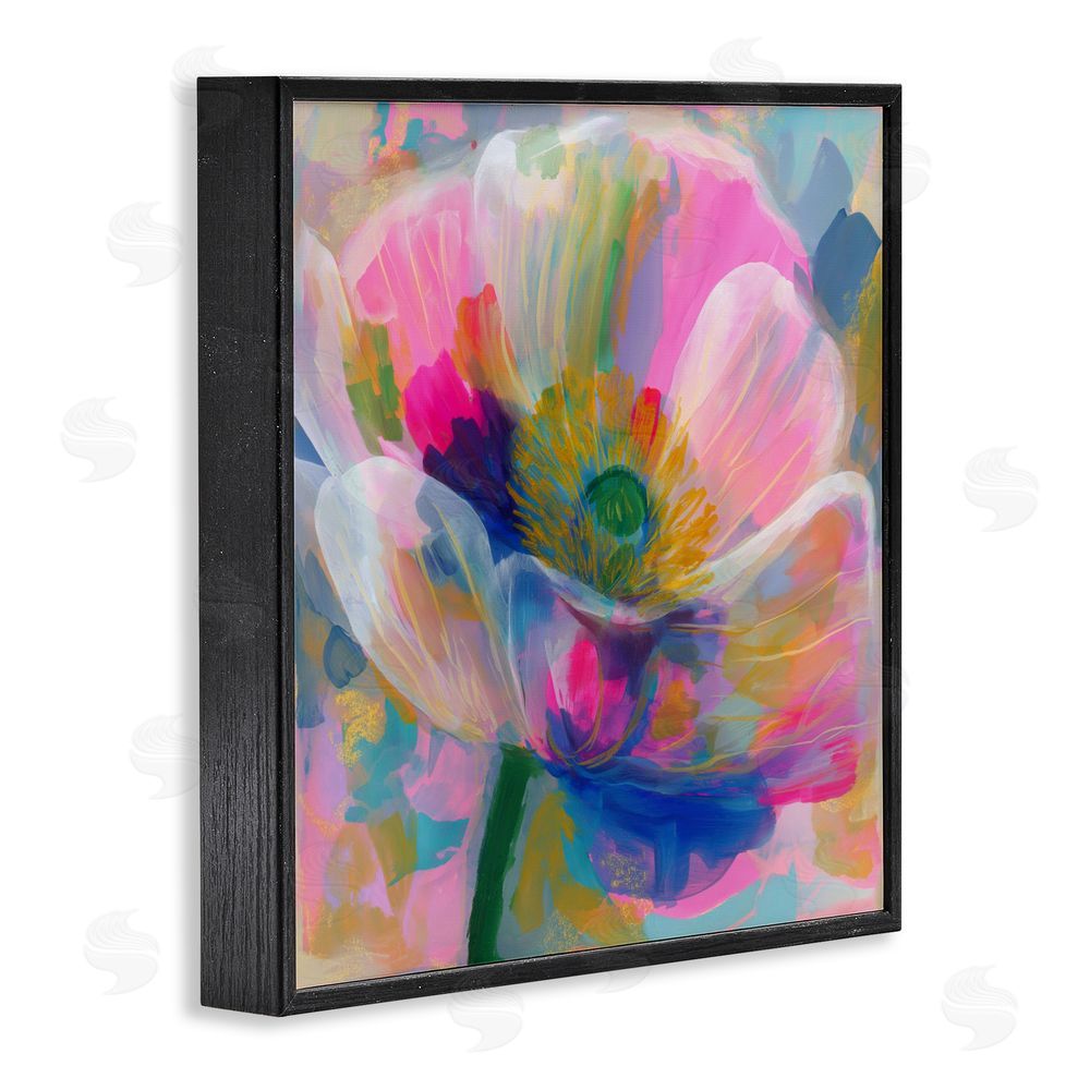 Chromatic Storm Studio Backlit Kaleidoscopic Poppy Black Framed Giclee Wall Art Print