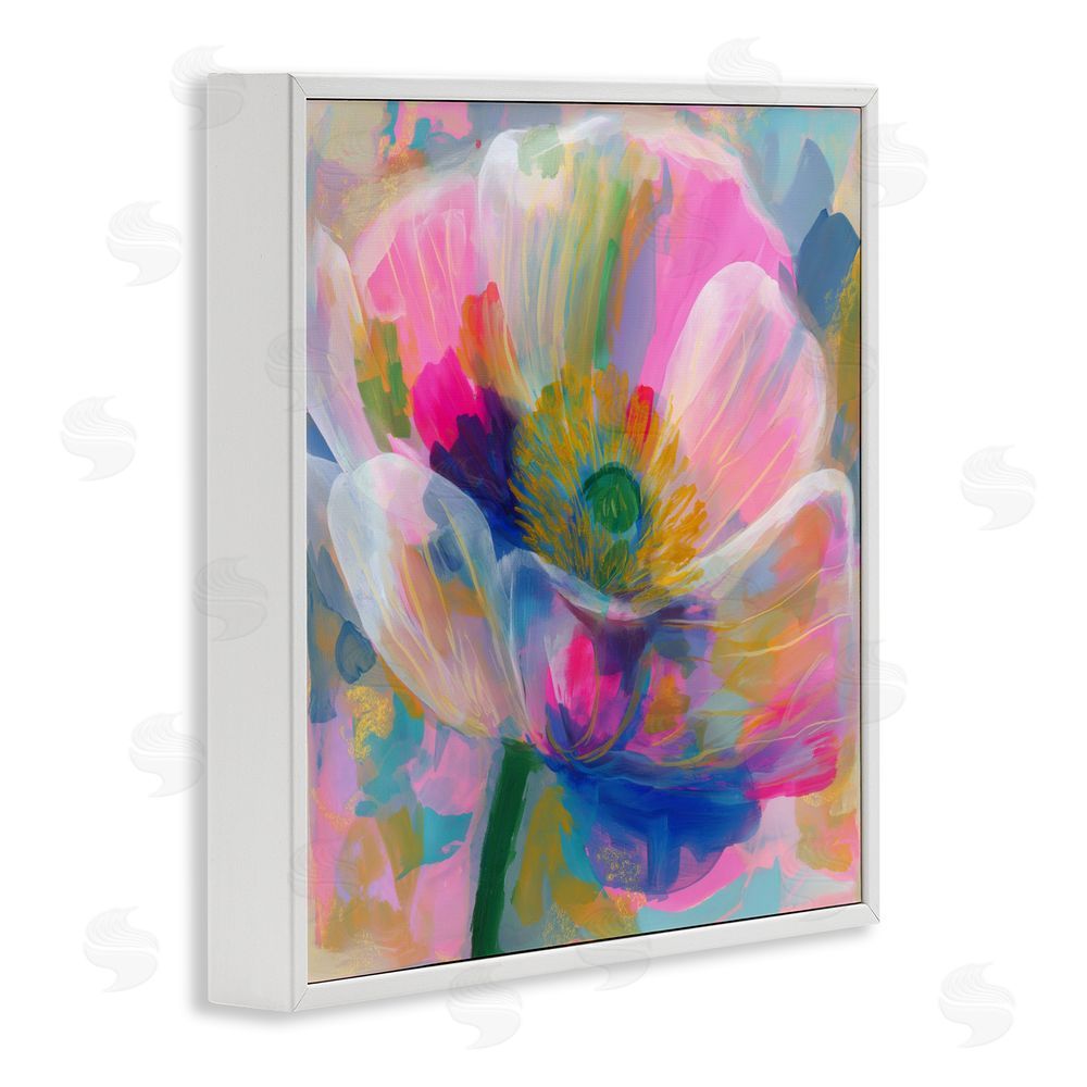 Chromatic Storm Studio Backlit Kaleidoscopic Poppy White Framed Giclee Wall Art Print