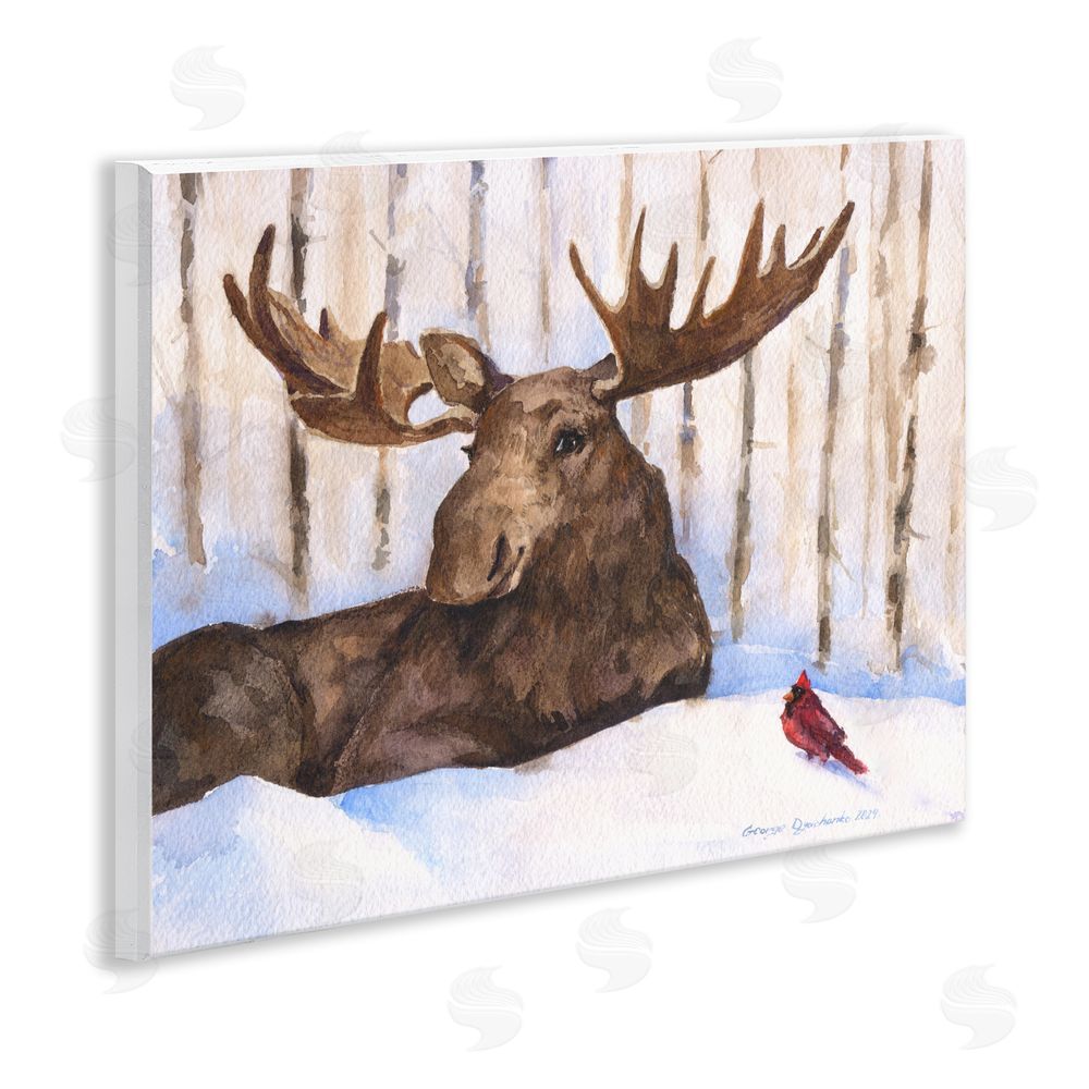 George Dyachenko Moose & Red Cardinal Wall Plaque Home Decor Art Print