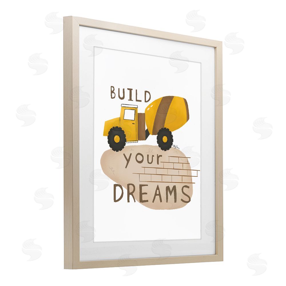 Allyson Norris Build Your Dreams Construction Truck Brown Framed Print Under Glass Wall Art