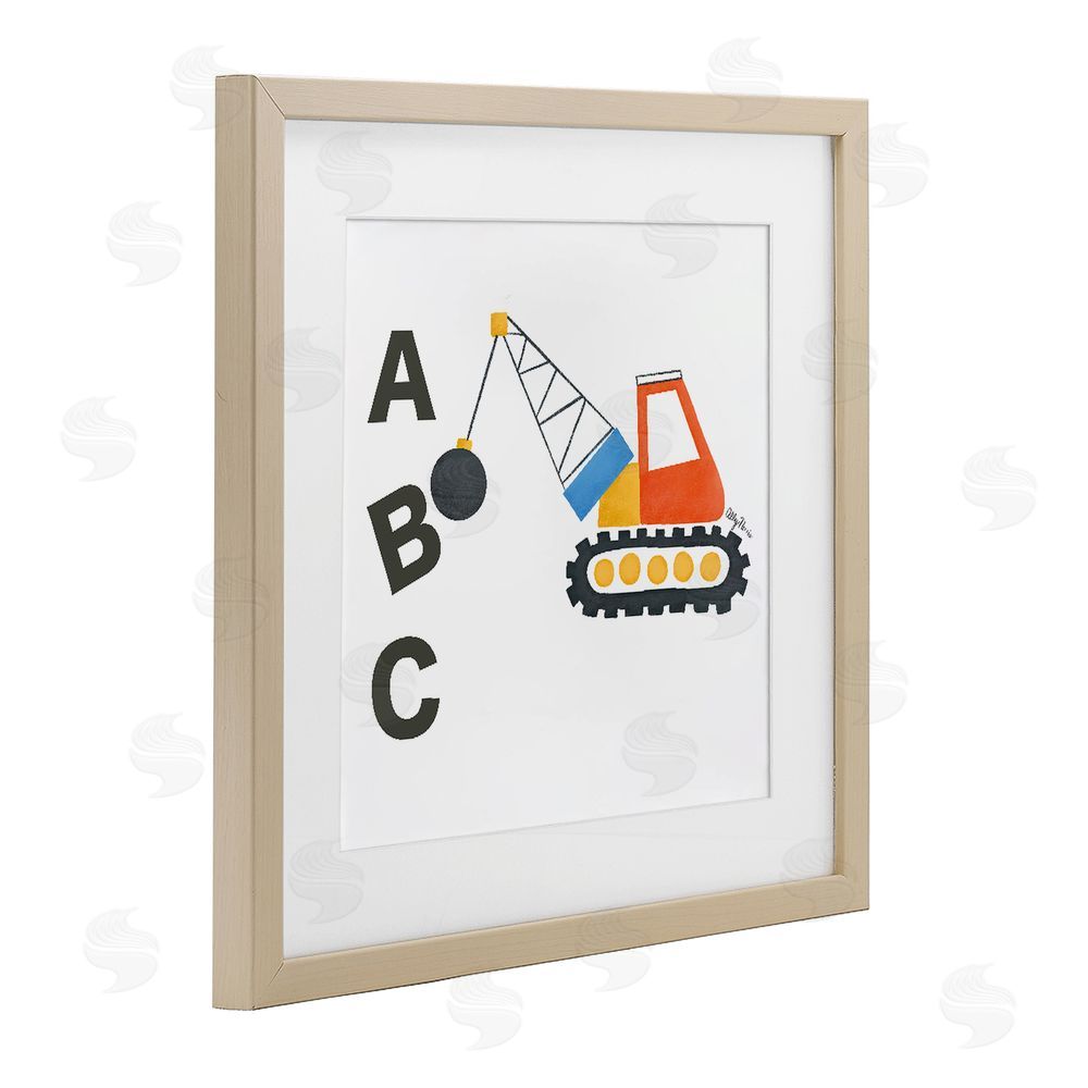 Allyson Norris ABC Construction Crane Brown Framed Print Under Glass Wall Art