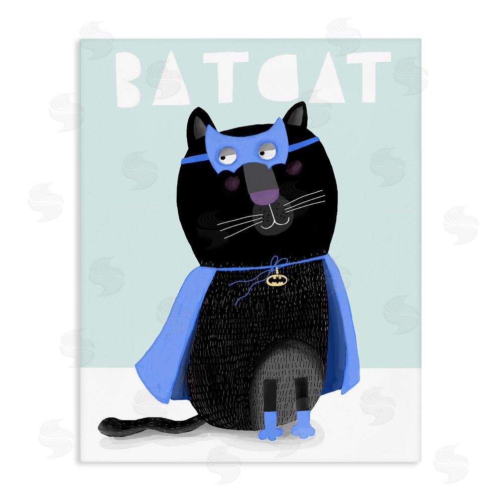 Carla Daly Bat Cat Fun Costume Stretched Canvas Wall Art Print