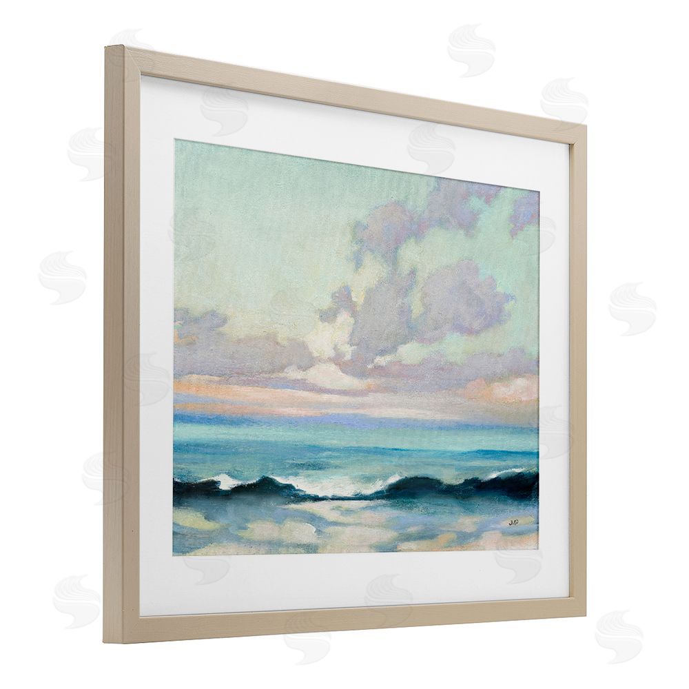 Julia Purinton Calm on the Coast Brown Framed Print Under Glass Wall Art