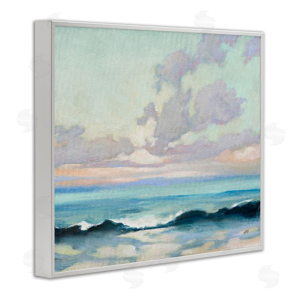 Julia Purinton Calm on the Coast White Framed Giclee Wall Art Print