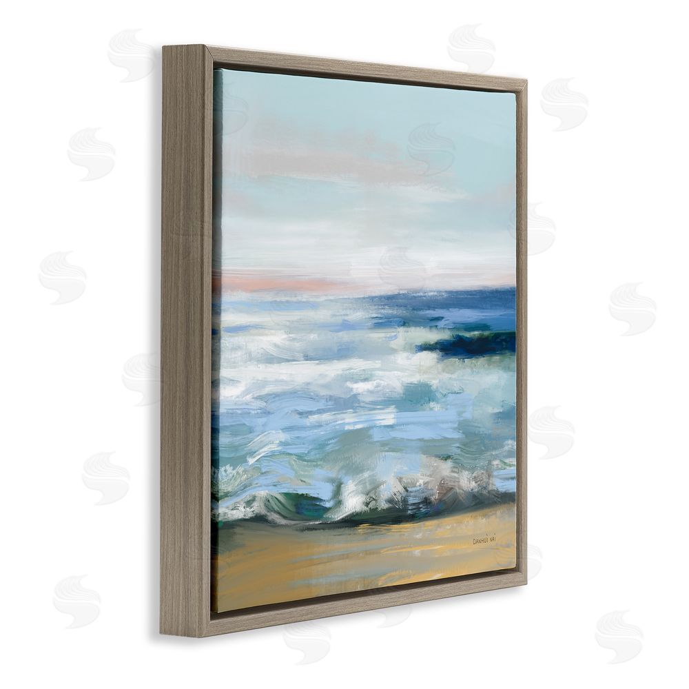 Danhui Nai Beauty Of The Beach Brown Floating Frame Canvas Wall Art Print