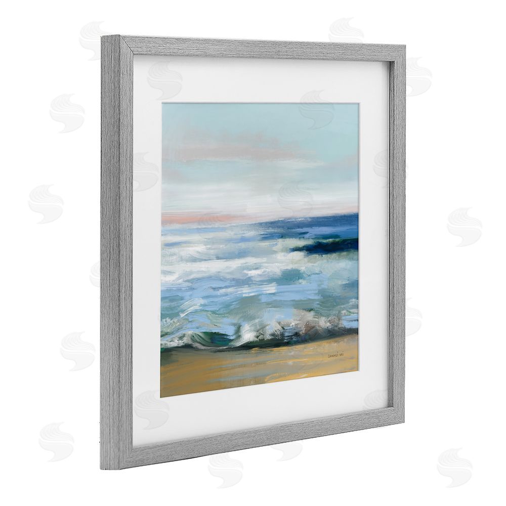 Danhui Nai Beauty Of The Beach Gray Framed Print Under Glass Wall Art