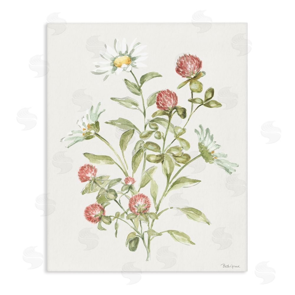 Beth Grove Blooming Leafy Florals Stretched Canvas Wall Art Print