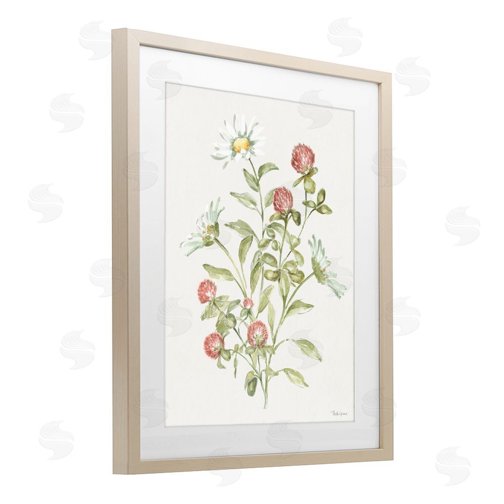 Beth Grove Blooming Leafy Florals Brown Framed Print Under Glass Wall Art