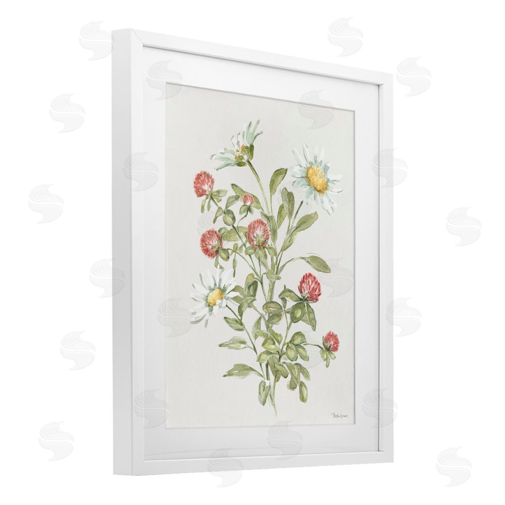 Beth Grove Blooming Pinks & Daisies White Framed Print Under Glass Wall Art