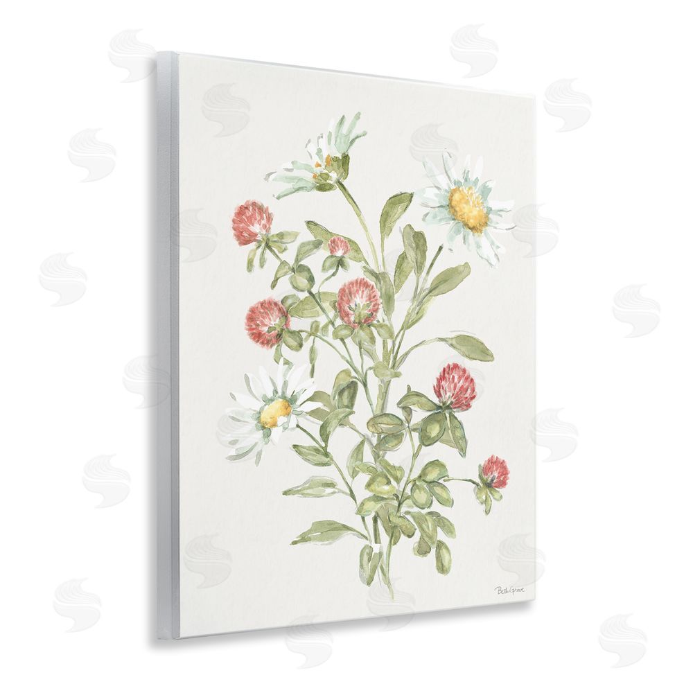 Beth Grove Blooming Pinks & Daisies Wooden Wall Plaque Art Print