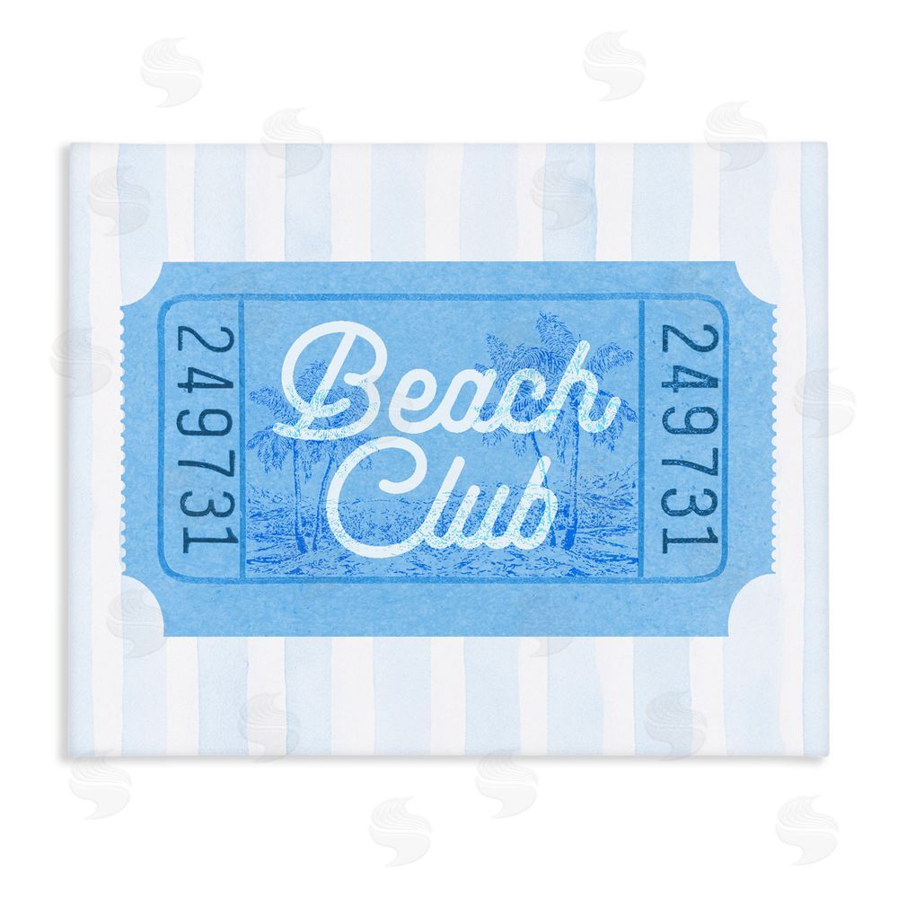 Lil' Rue Beach Club Ticket Stretched Canvas Wall Art Print