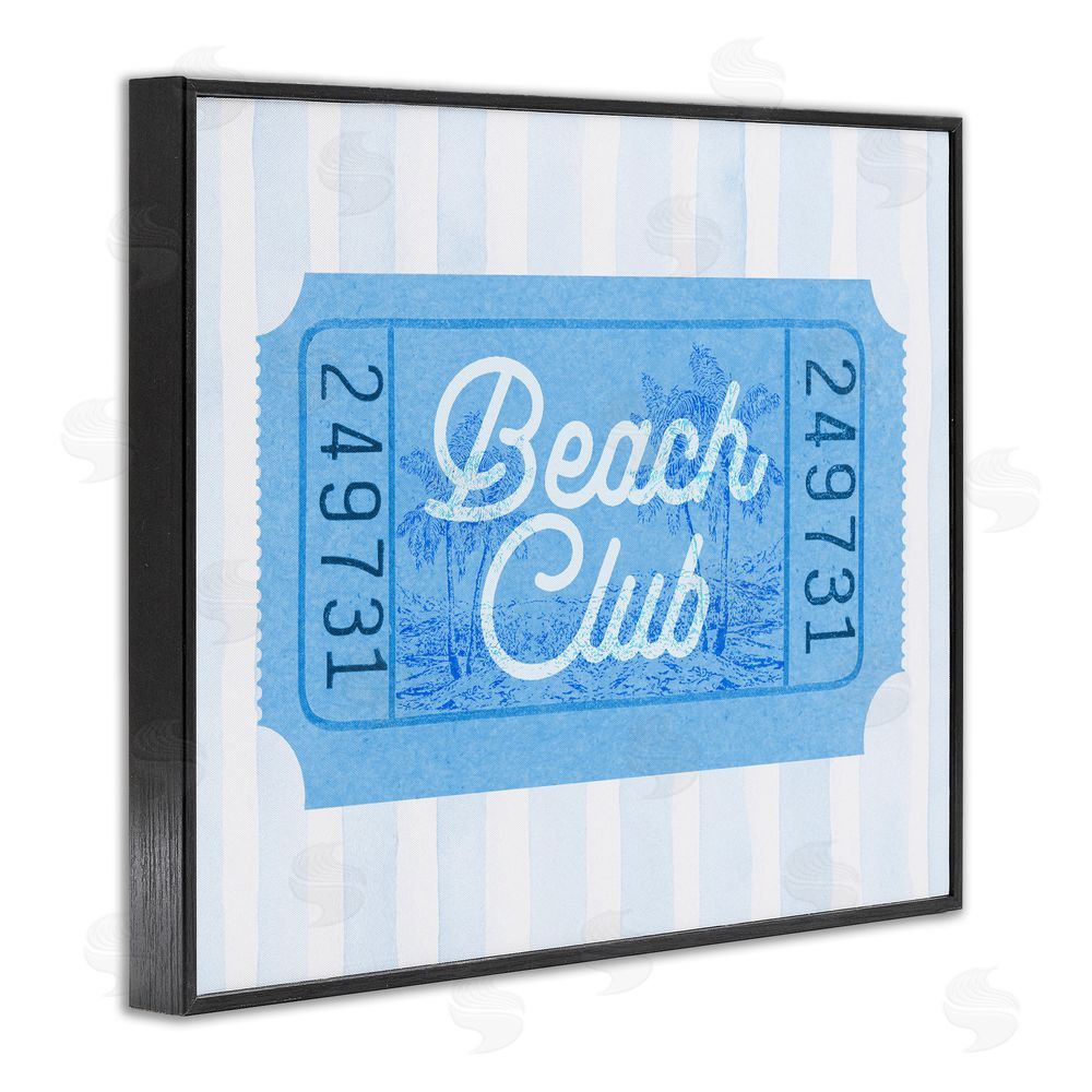 Lil' Rue Beach Club Ticket Black Framed Giclee Wall Art Print