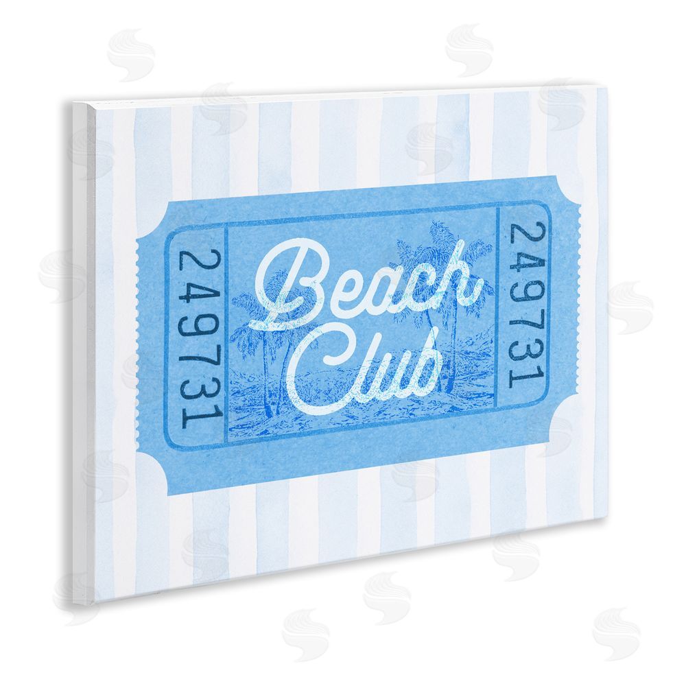 Lil' Rue Beach Club Ticket Wooden Wall Plaque Art Print