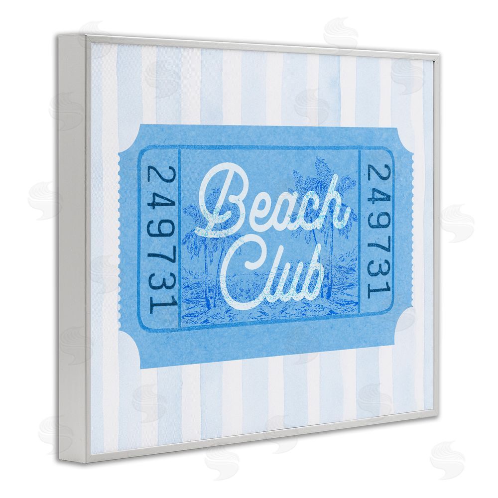 Lil' Rue Beach Club Ticket White Framed Giclee Wall Art Print
