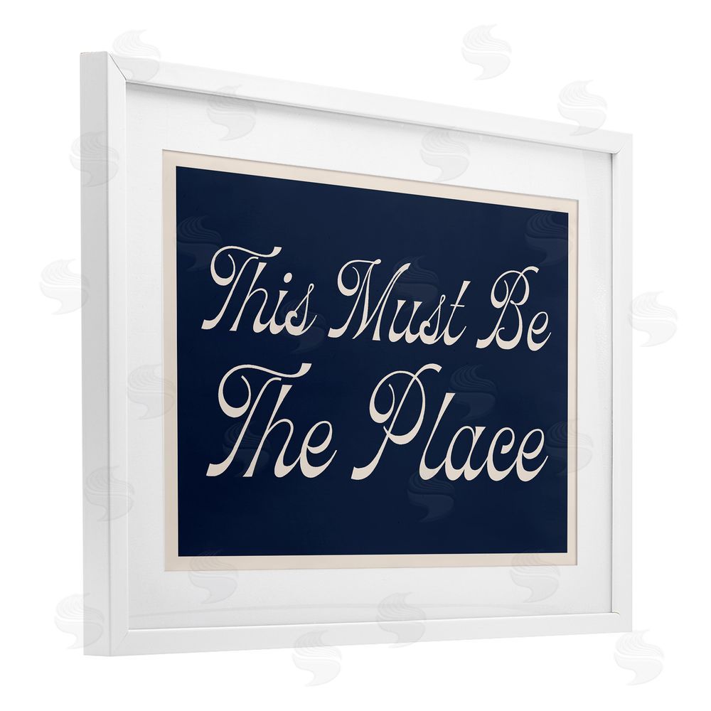 Lil' Rue Blue This Must Be The Place White Framed Print Under Glass Wall Art