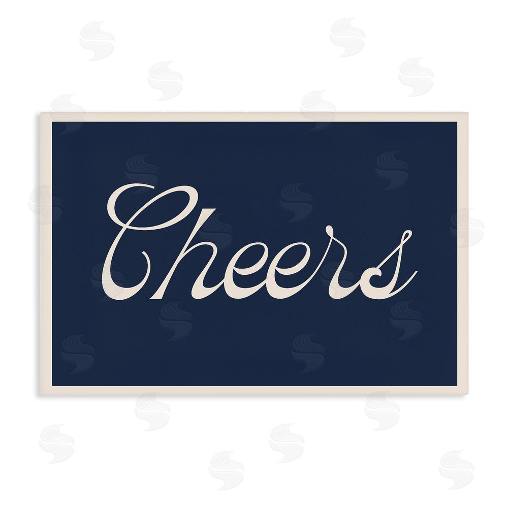 Lil' Rue Cheers Vintage Script Stretched Canvas Wall Art Print