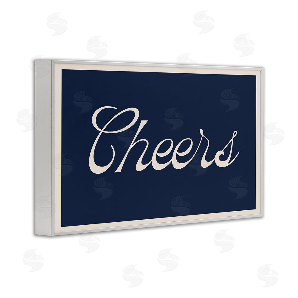 Lil' Rue Cheers Vintage Script White Framed Giclee Wall Art Print
