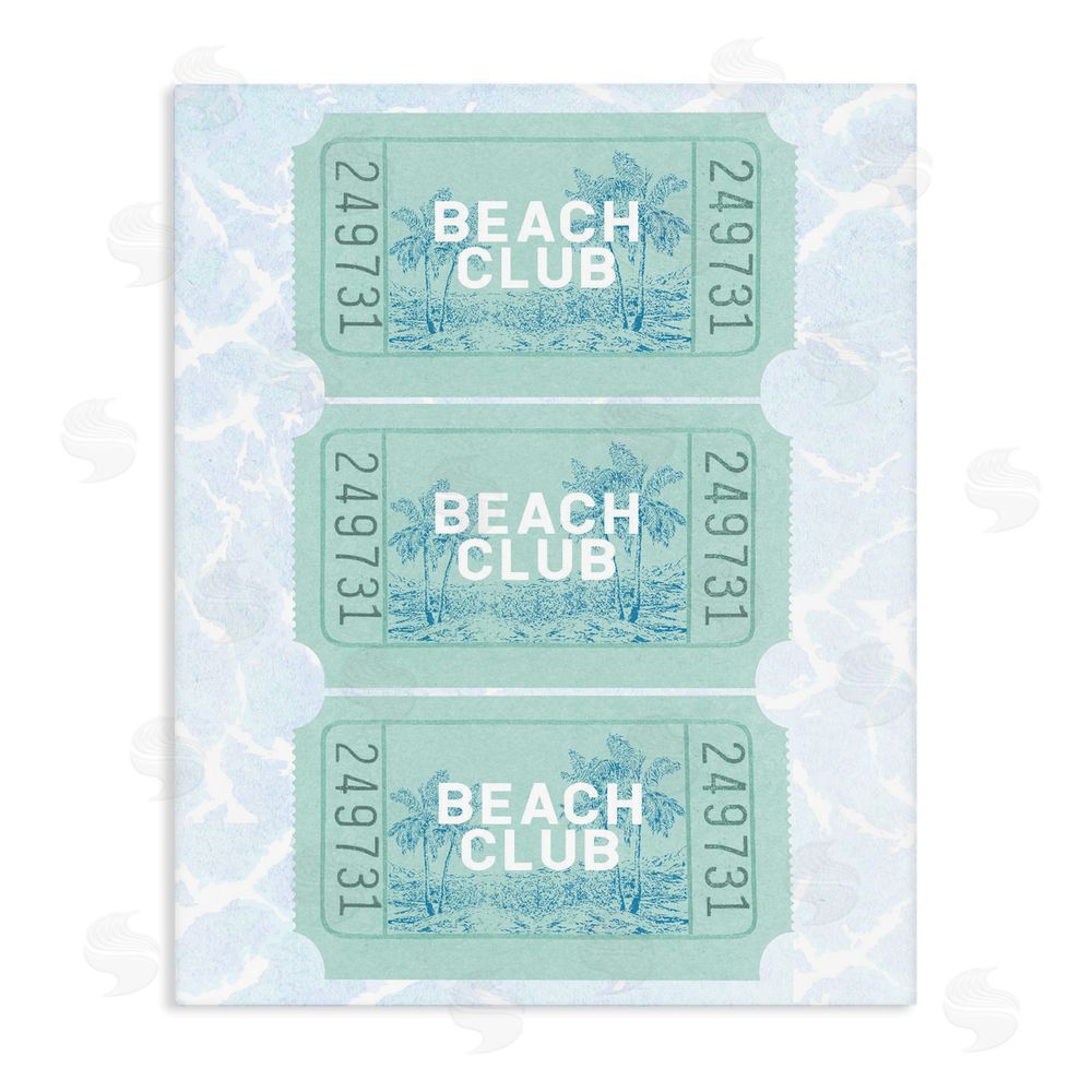 Lil' Rue Beach Club Tickets Stretched Canvas Wall Art Print