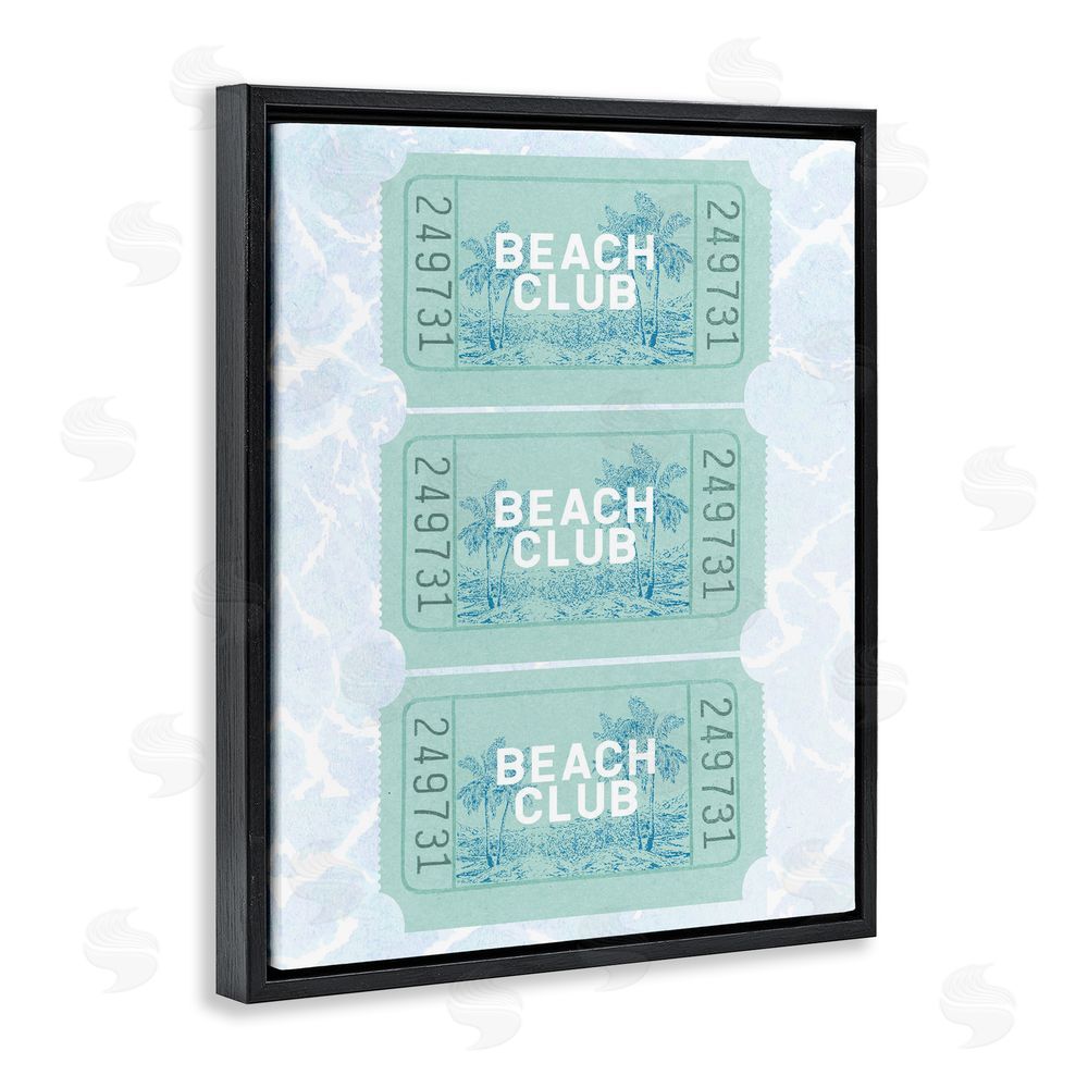 Lil' Rue Beach Club Tickets Black Floating Frame Canvas Wall Art Print