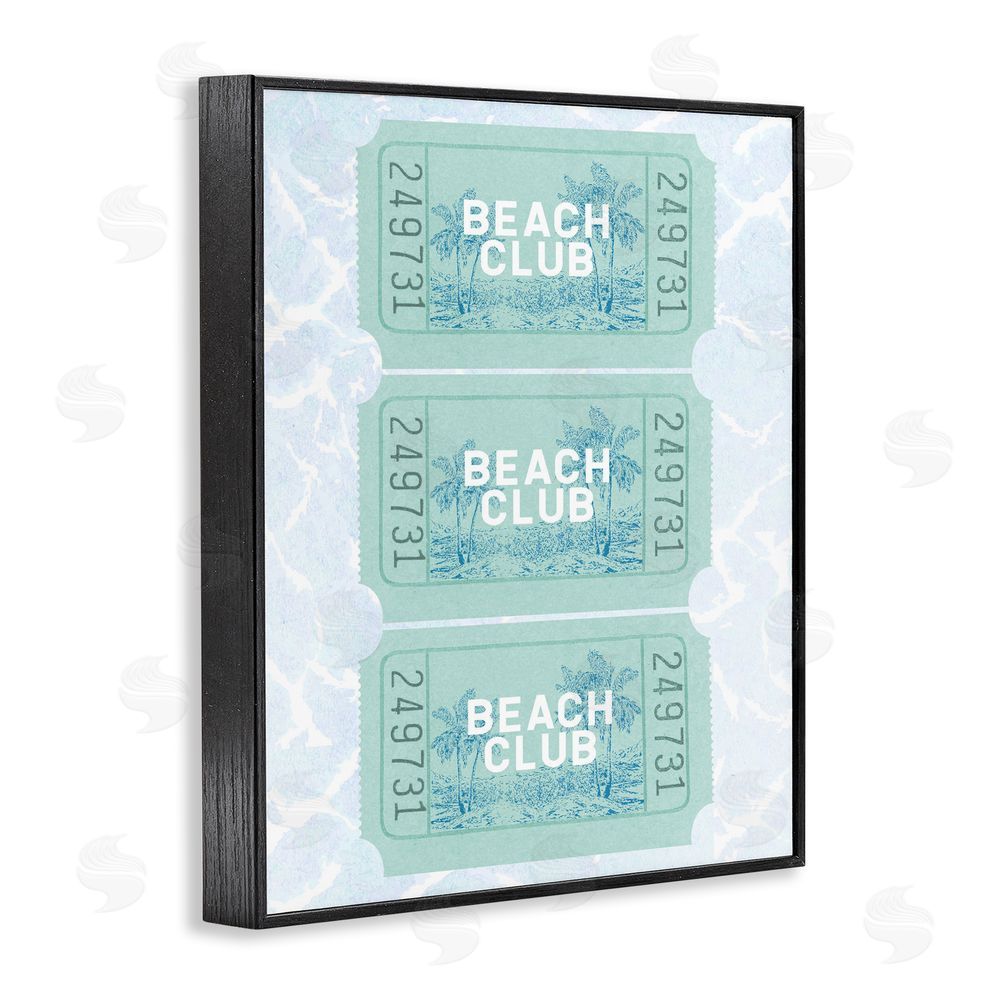 Lil' Rue Beach Club Tickets Black Framed Giclee Wall Art Print