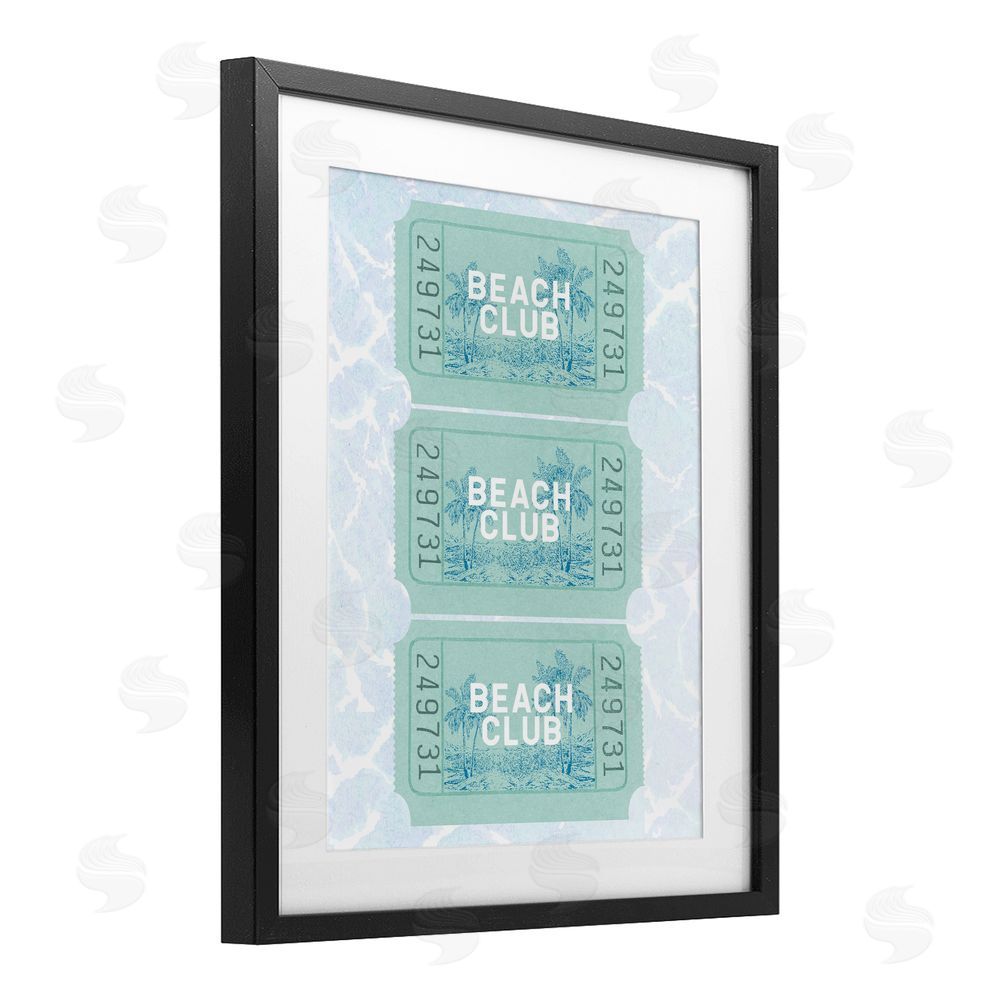 Lil' Rue Beach Club Tickets Black Framed Print Under Glass Wall Art