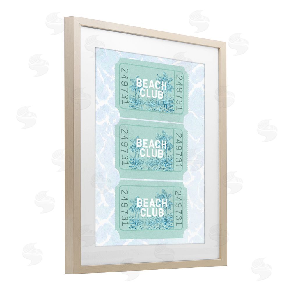 Lil' Rue Beach Club Tickets Brown Framed Print Under Glass Wall Art