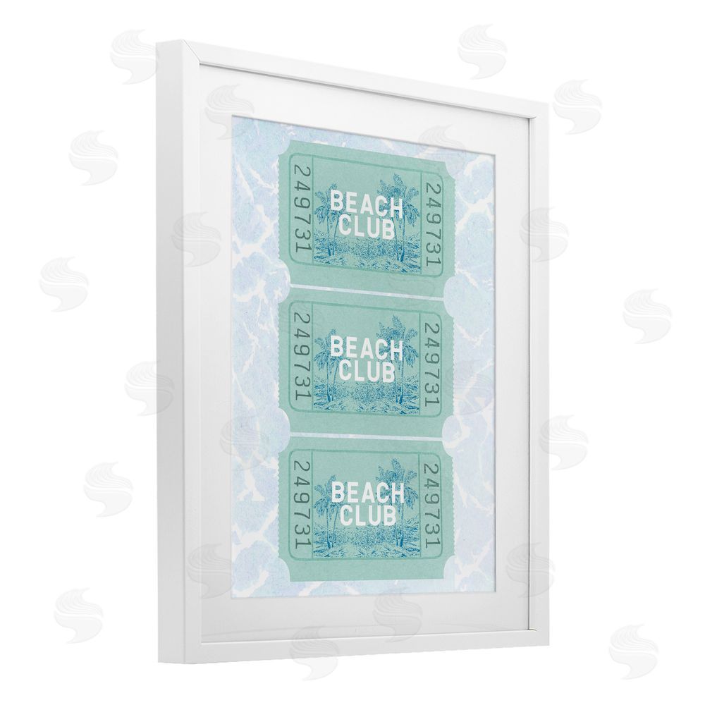 Lil' Rue Beach Club Tickets White Framed Print Under Glass Wall Art
