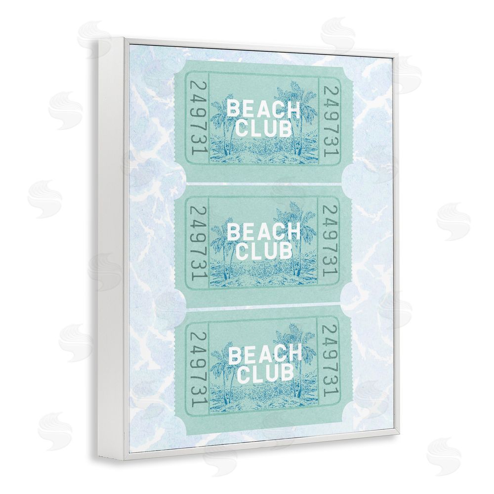 Lil' Rue Beach Club Tickets White Framed Giclee Wall Art Print