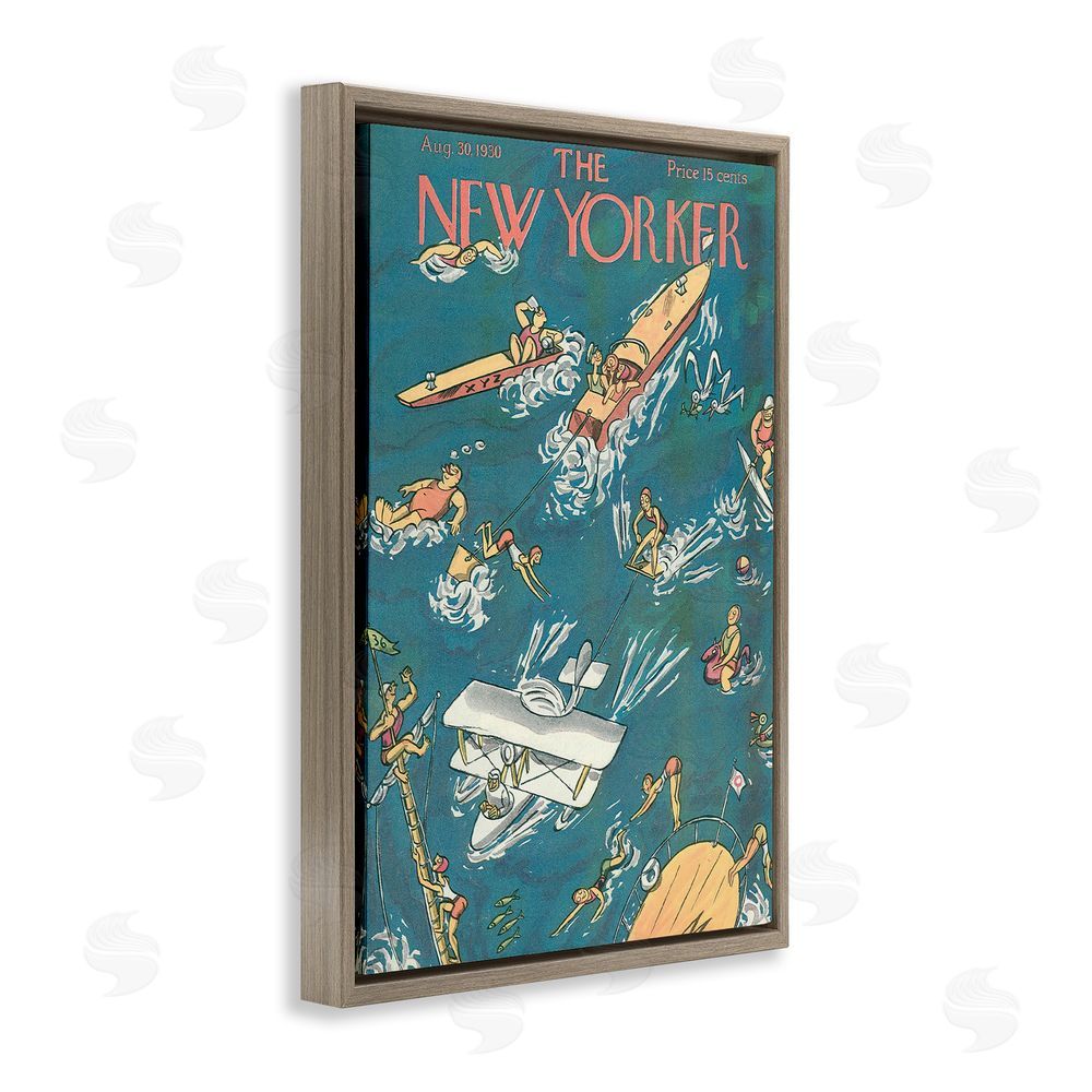 Lil' Rue Boating & Summer Fun Brown Floating Frame Canvas Wall Art Print