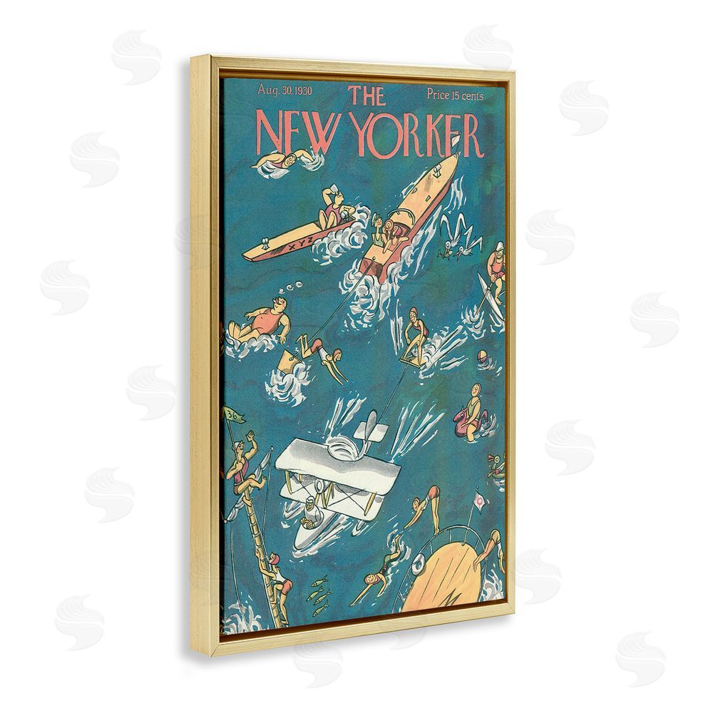 Lil' Rue Boating & Summer Fun Gold Floating Frame Canvas Wall Art Print