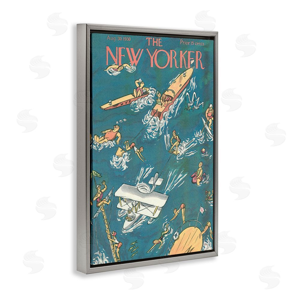 Lil' Rue Boating & Summer Fun Gray Floating Frame Canvas Wall Art Print