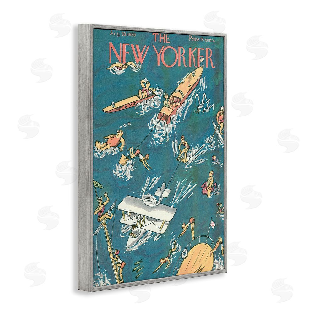 Lil' Rue Boating & Summer Fun Gray Framed Giclee Wall Art Print
