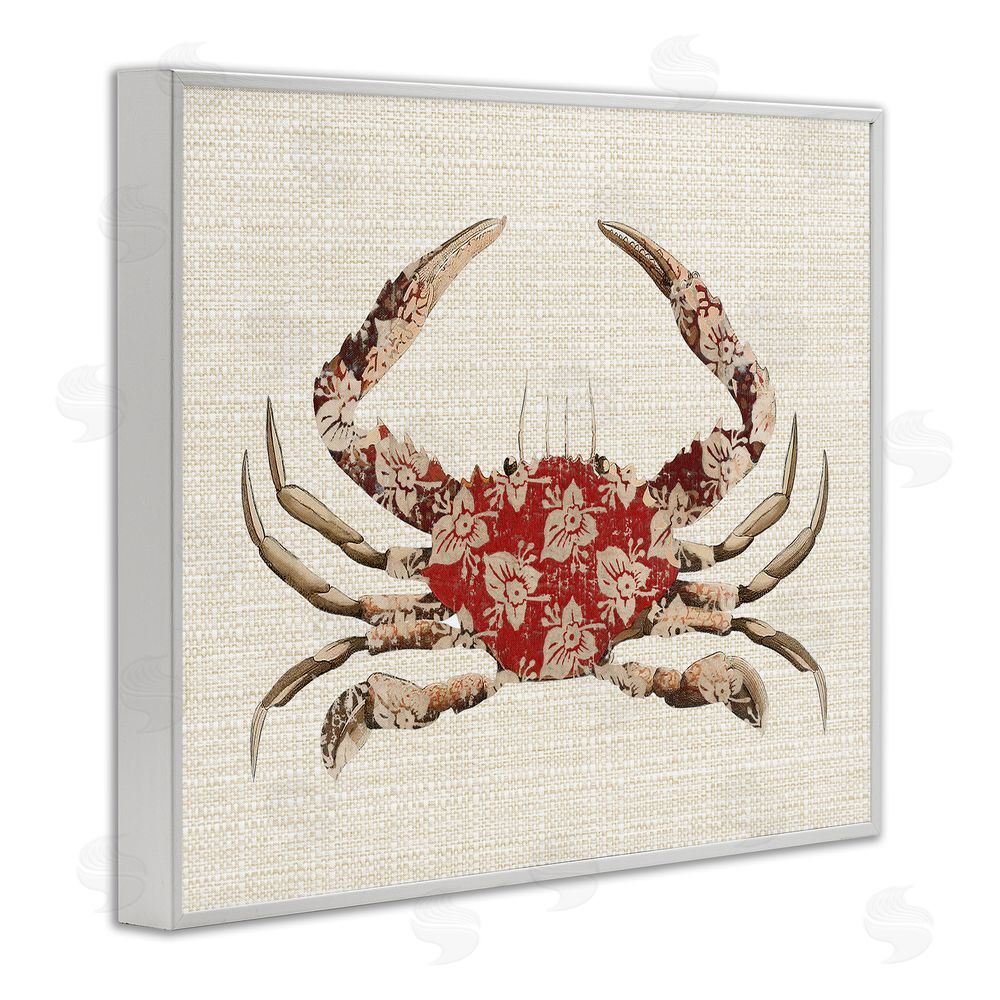 Lil' Rue Boho Patterned Crab White Framed Giclee Wall Art Print