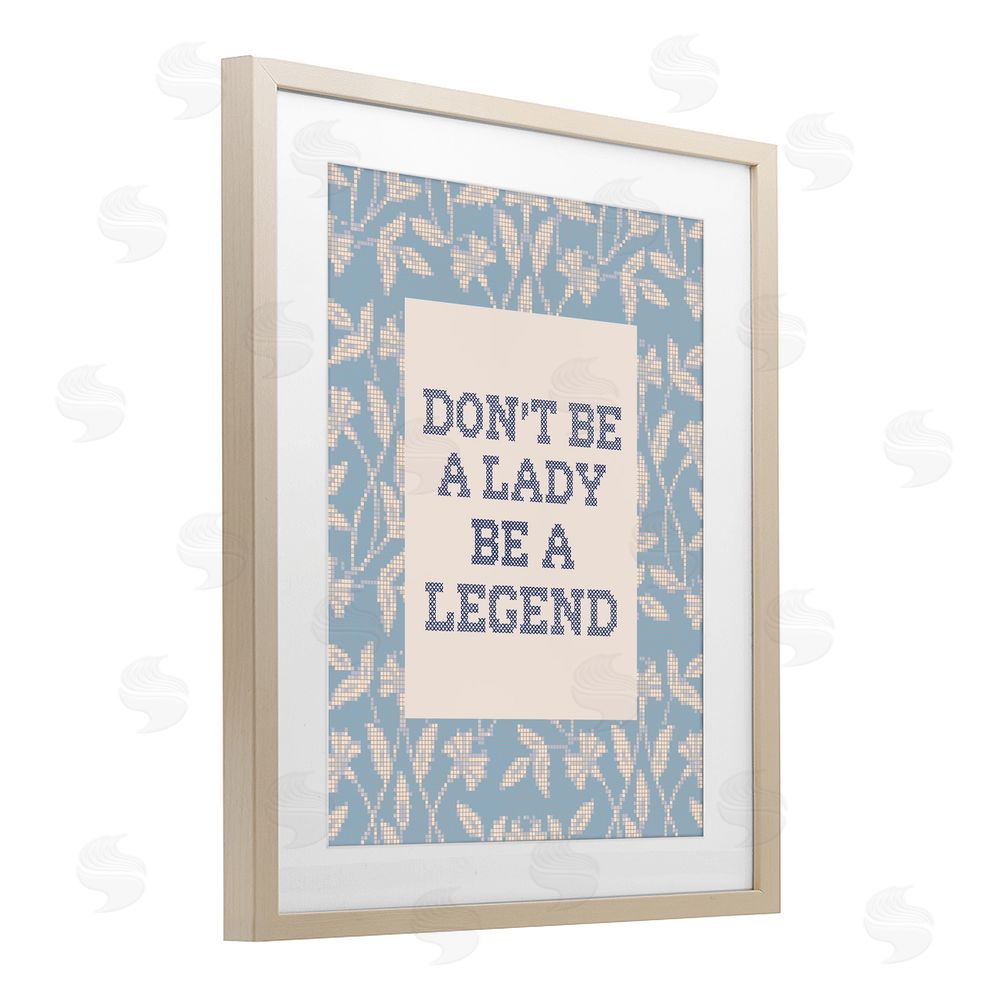 Lil' Rue Be A Legend Faux Cross Stitch Brown Framed Print Under Glass Wall Art