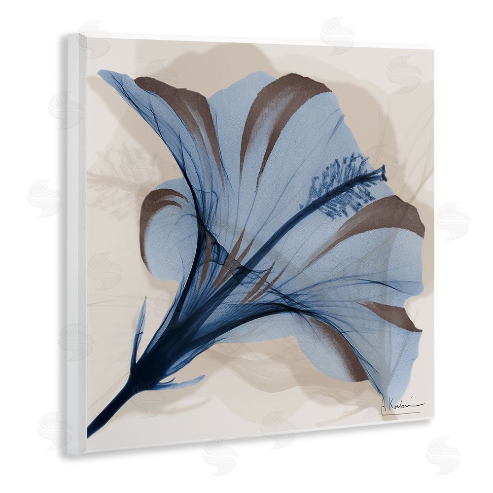 Albert Koetsier Blooming Sapphire Flower Wooden Wall Plaque Art Print