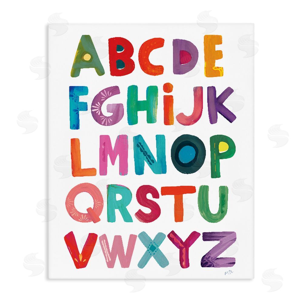 Kirsten Mohr Alphabet Letters in Fun Hues Stretched Canvas Wall Art Print